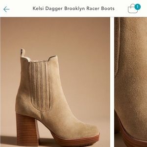 Anthropologie Kelsi Dagger Brooklyn Racer Boots Tan Beige Taupe Size 7.5 - 8